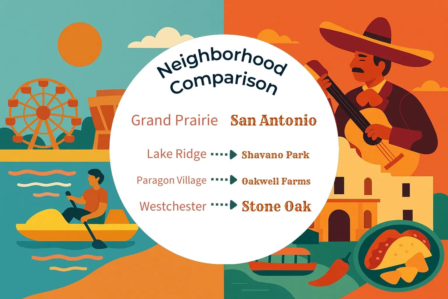 Grand Prairie vs San Antonio Neighborhood Comparison