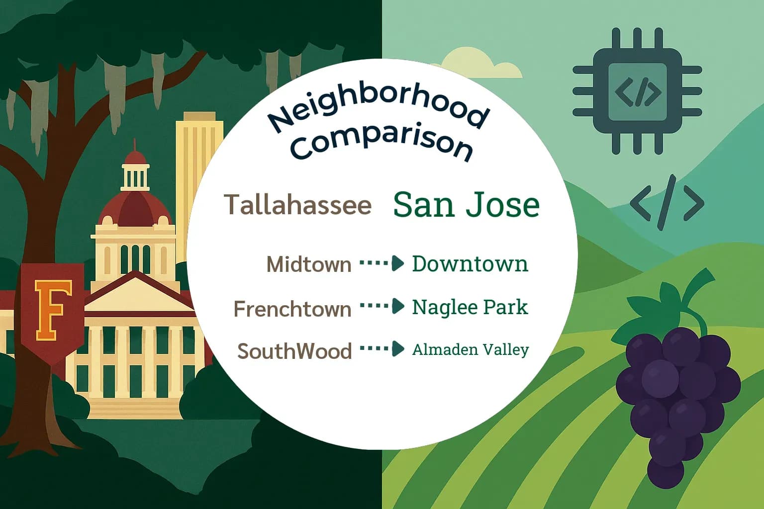 Tallahassee vs San Jose Neighborhood Comparison