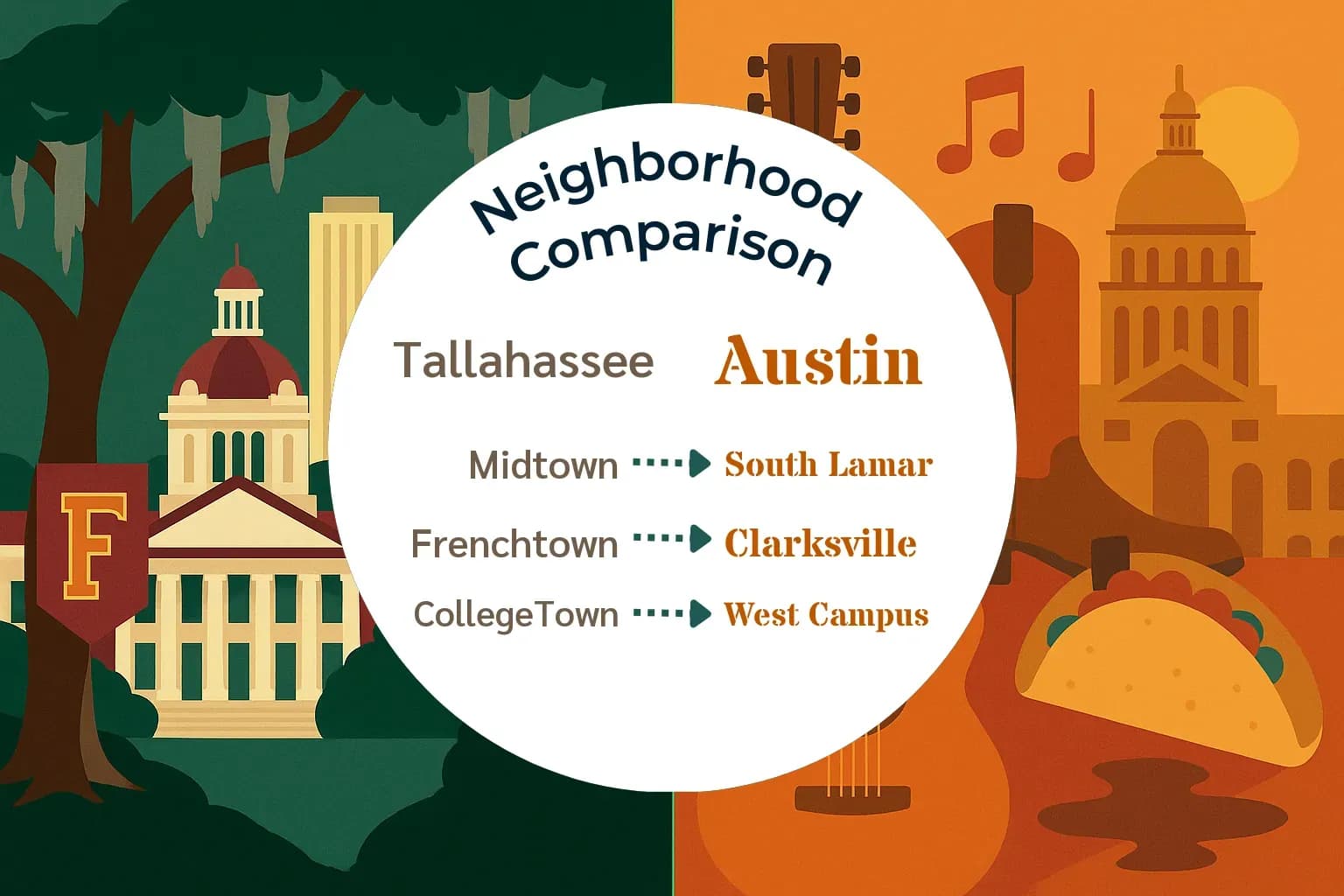 Tallahassee vs Austin Neighborhood Comparison