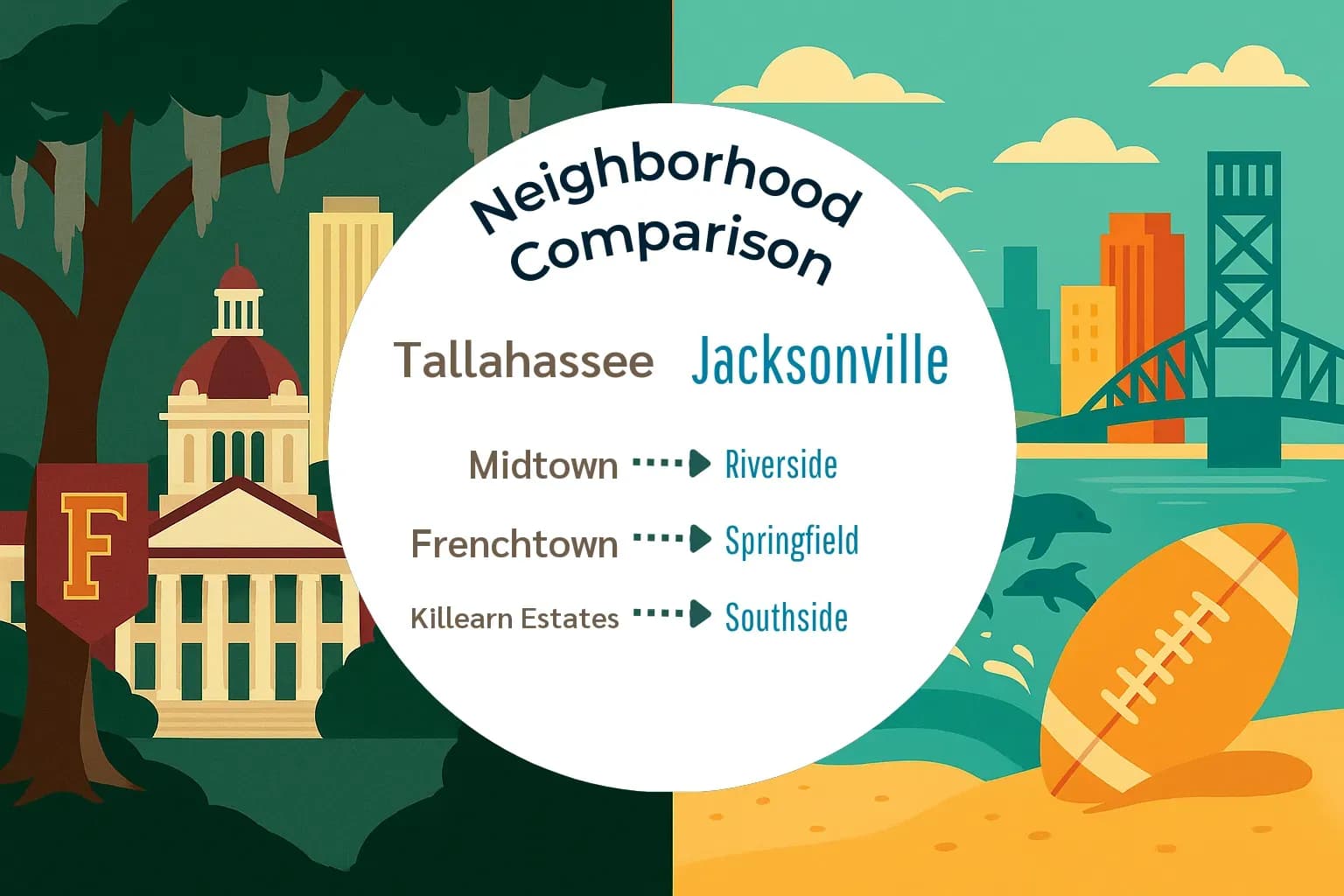 Tallahassee vs Jacksonville Neighborhood Comparison