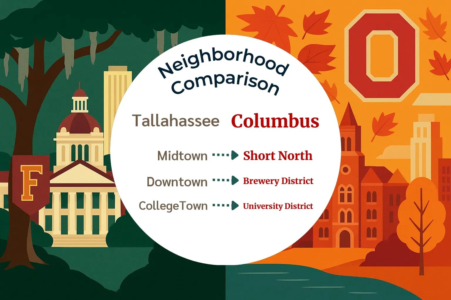 Tallahassee vs Columbus Neighborhood Comparison