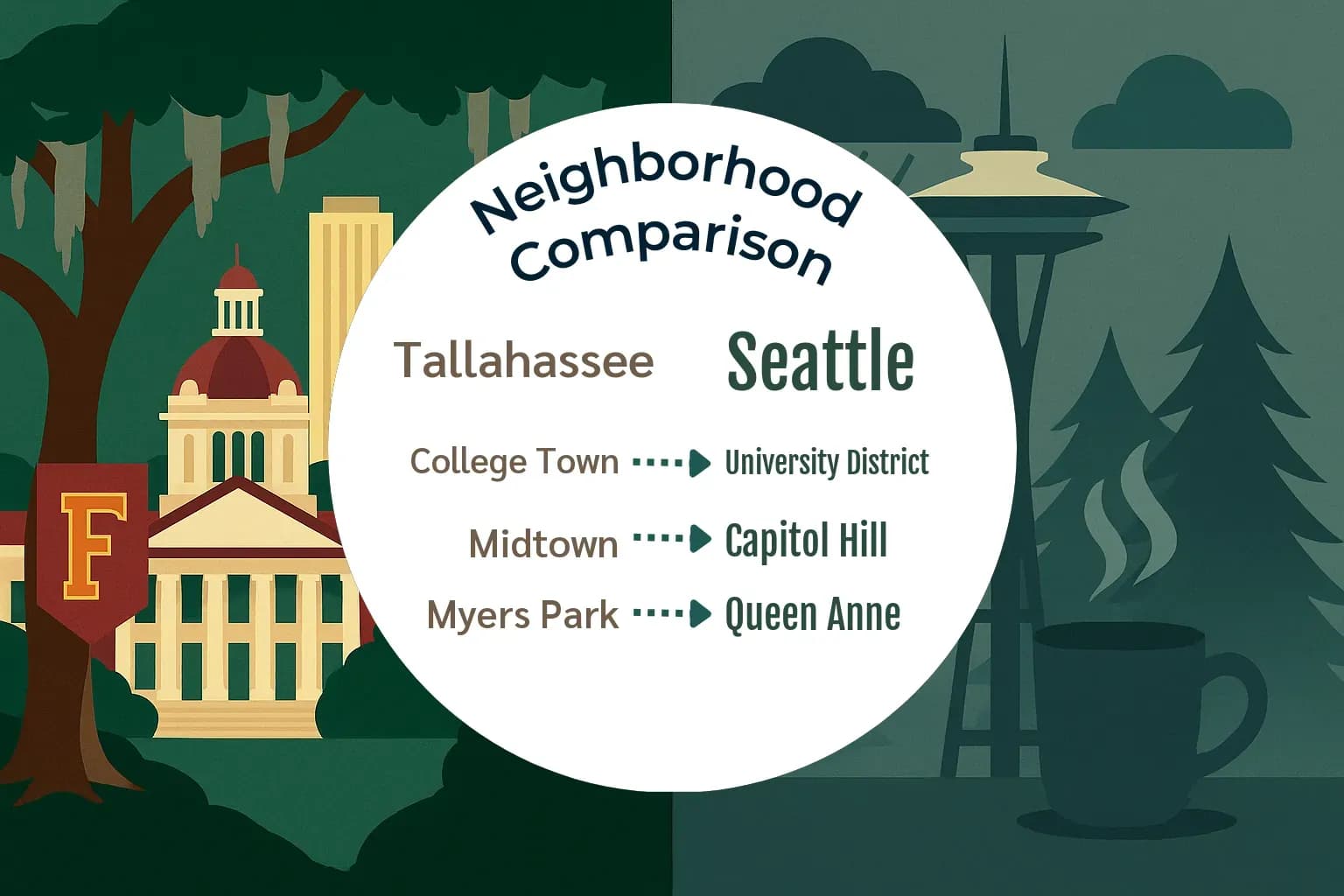 Tallahassee vs Seattle Neighborhood Comparison