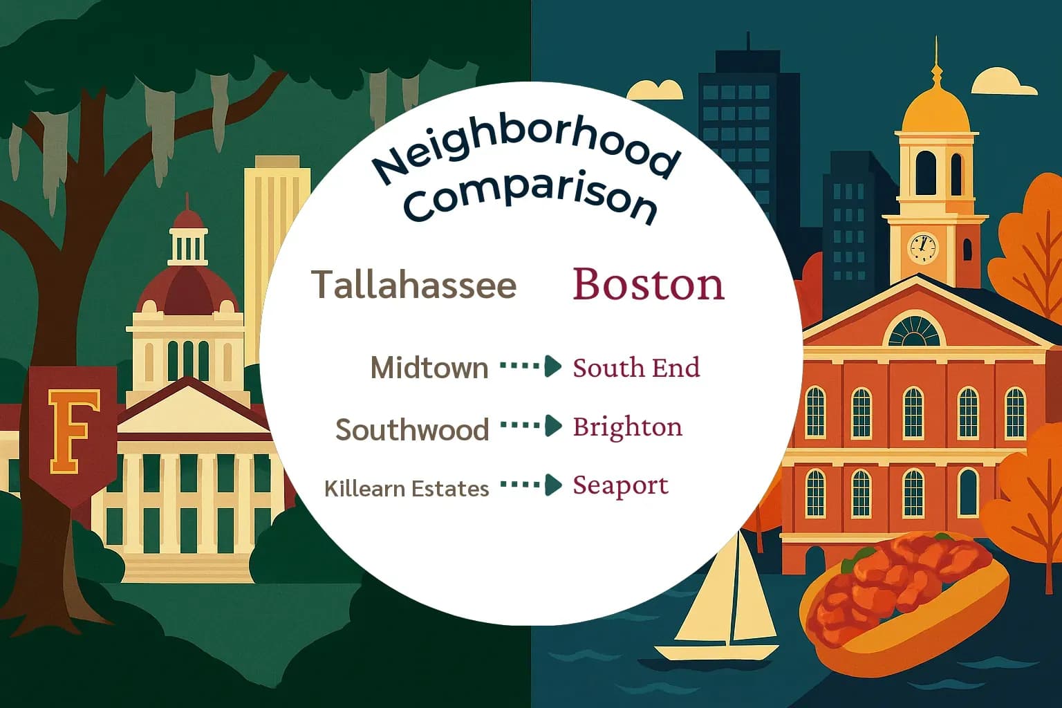 Tallahassee vs Boston Neighborhood Comparison