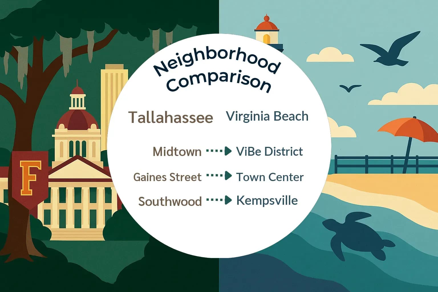 Tallahassee vs Virginia Beach Neighborhood Comparison