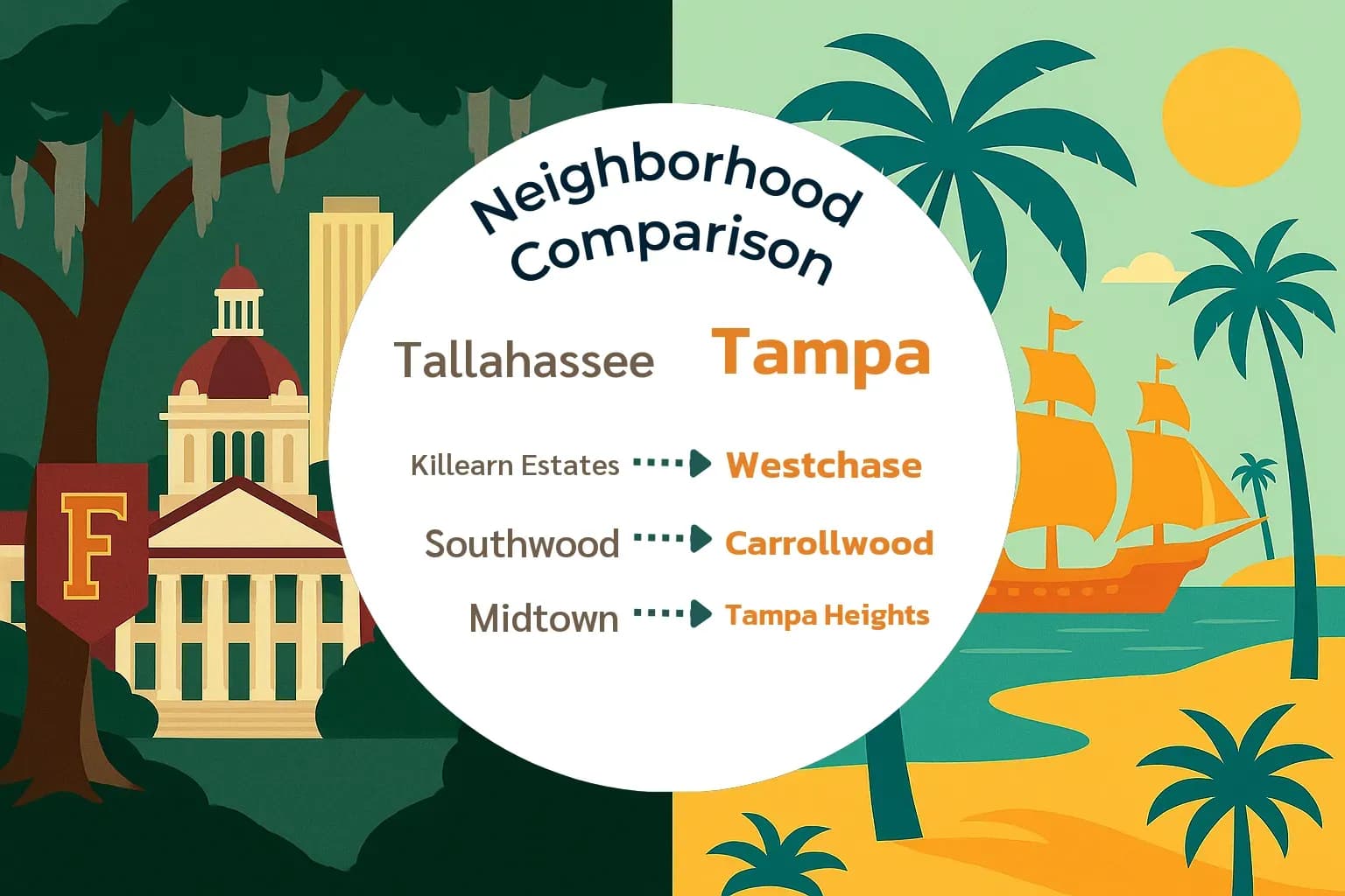 Tallahassee vs Tampa Neighborhood Comparison