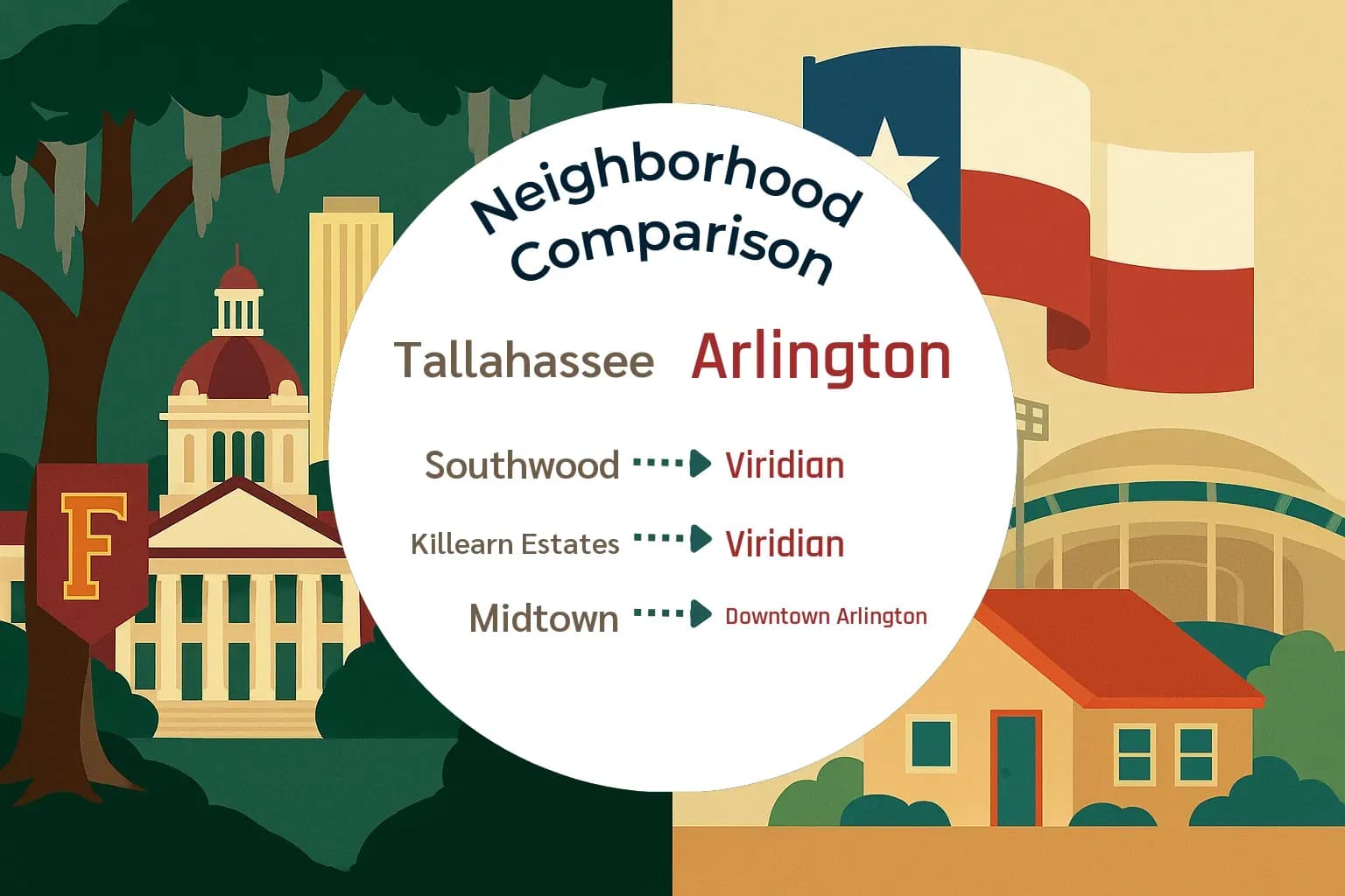 Tallahassee vs Arlington Neighborhood Comparison