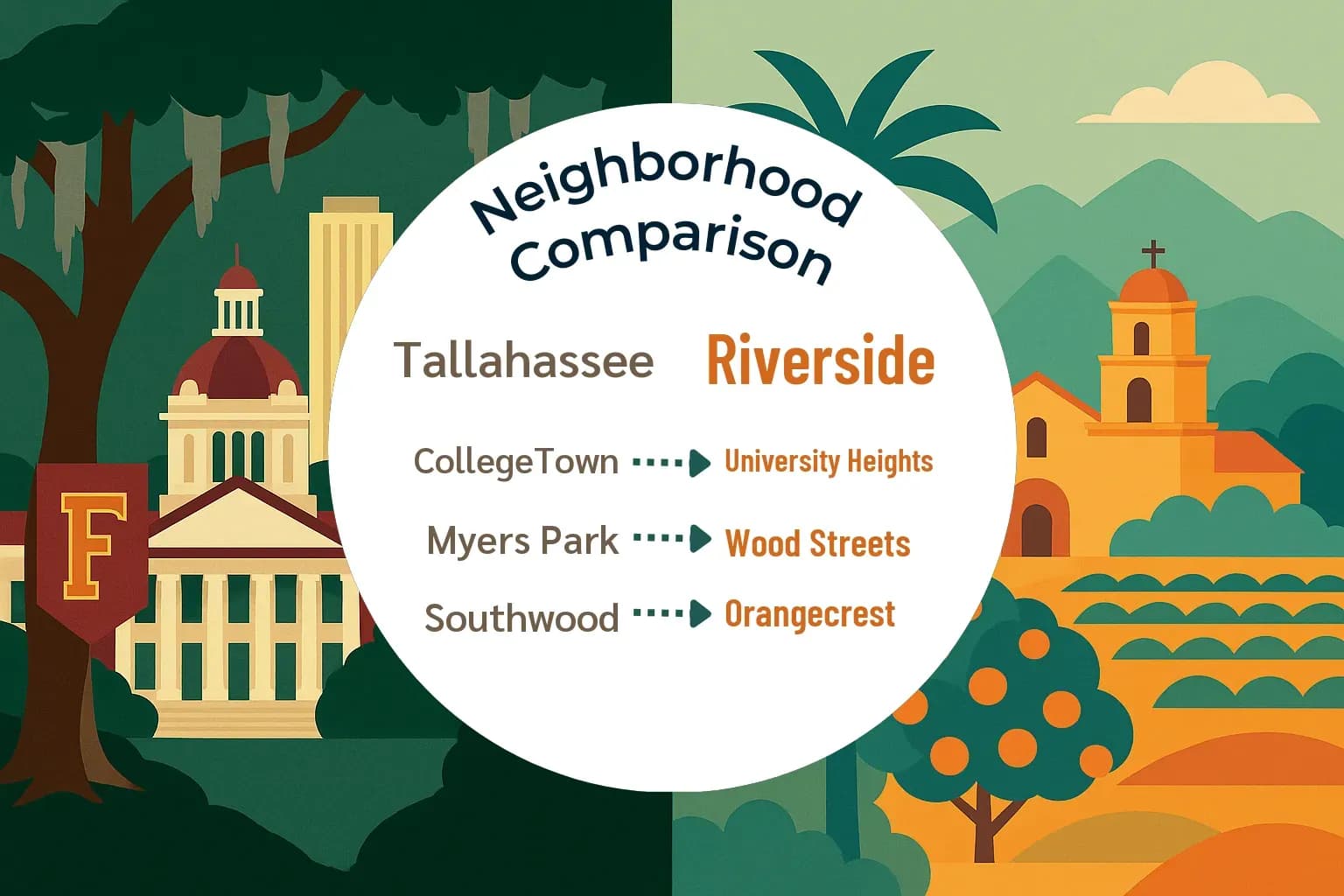 Tallahassee vs Riverside Neighborhood Comparison