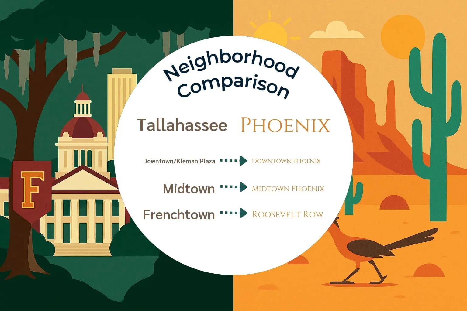 Tallahassee vs Phoenix Neighborhood Comparison