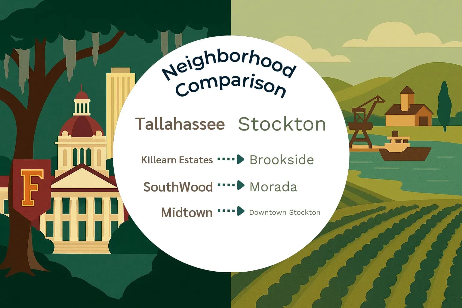 Tallahassee vs Stockton Neighborhood Comparison