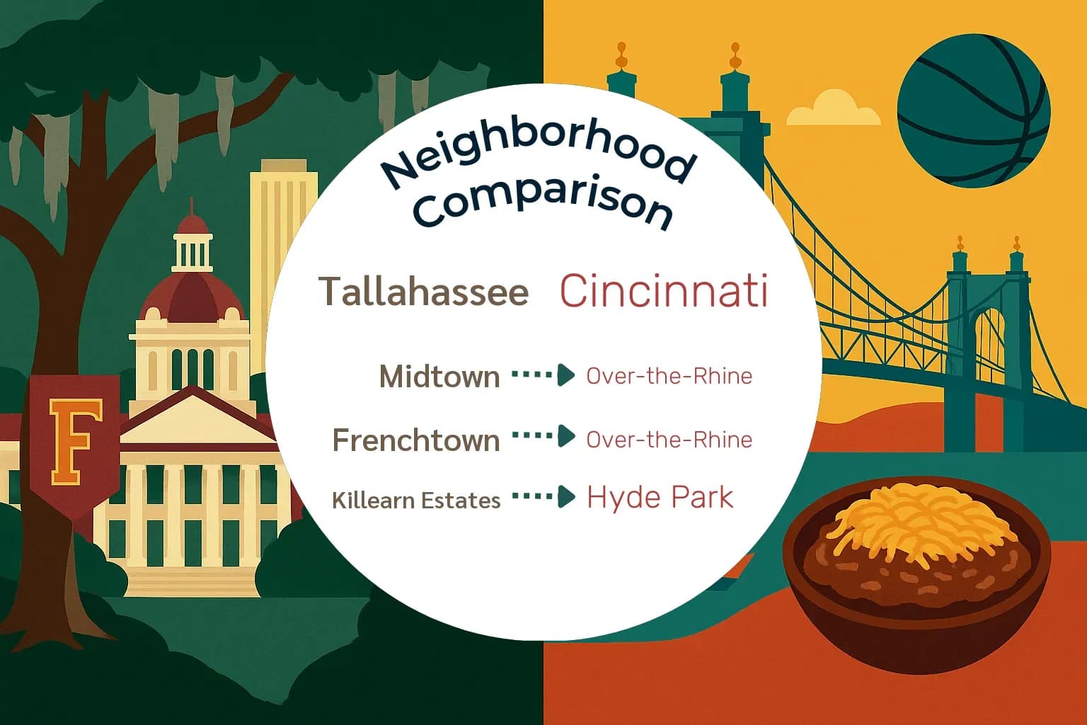 Tallahassee vs Cincinnati Neighborhood Comparison