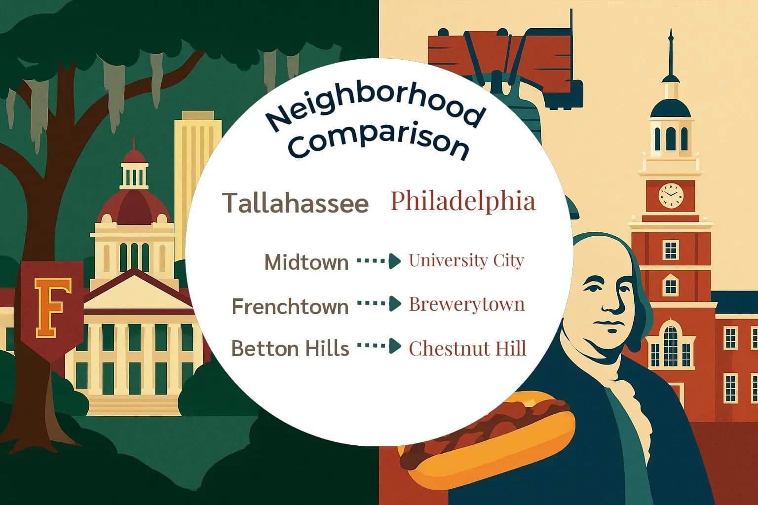 Tallahassee vs Philadelphia Neighborhood Comparison