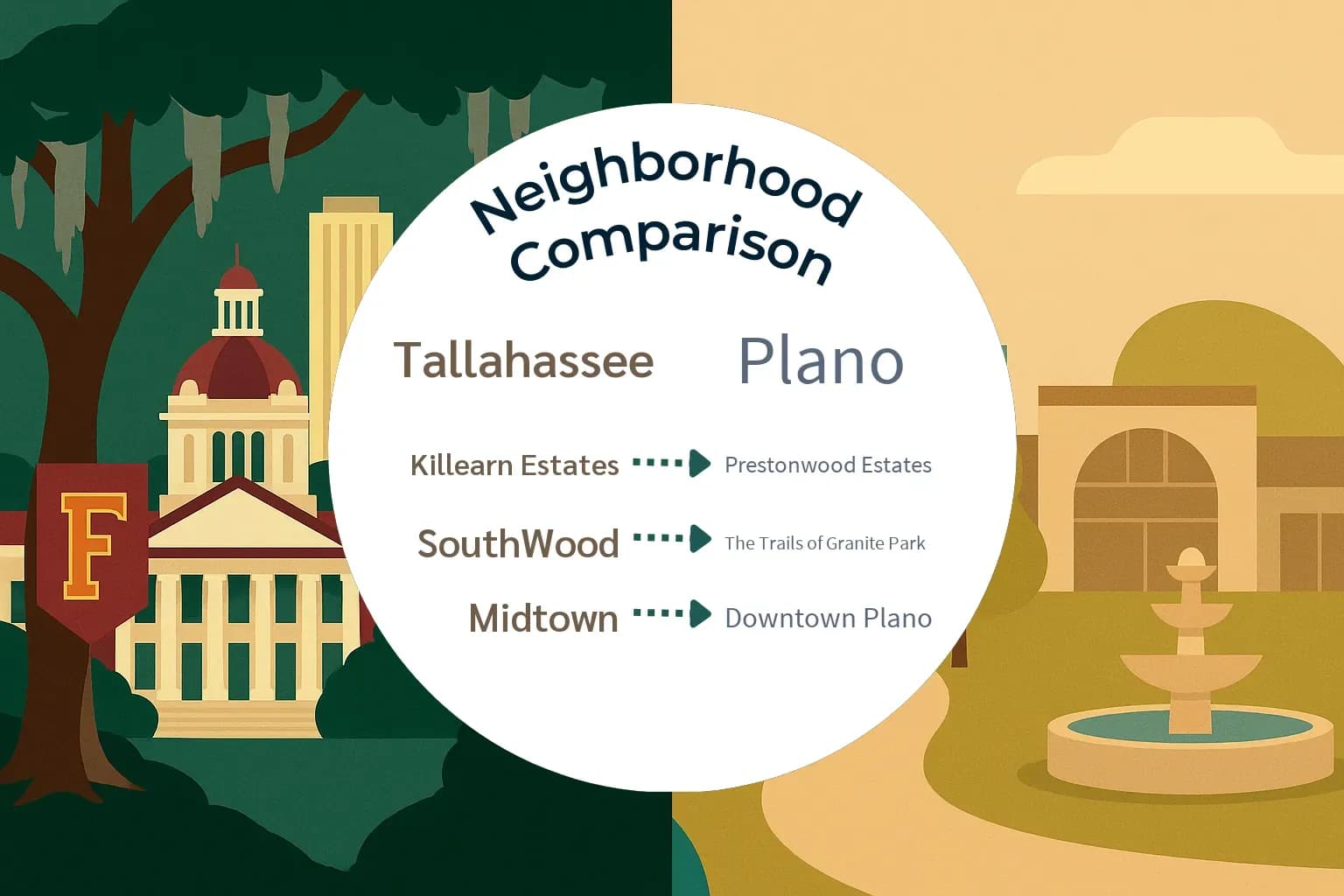 Tallahassee vs Plano Neighborhood Comparison