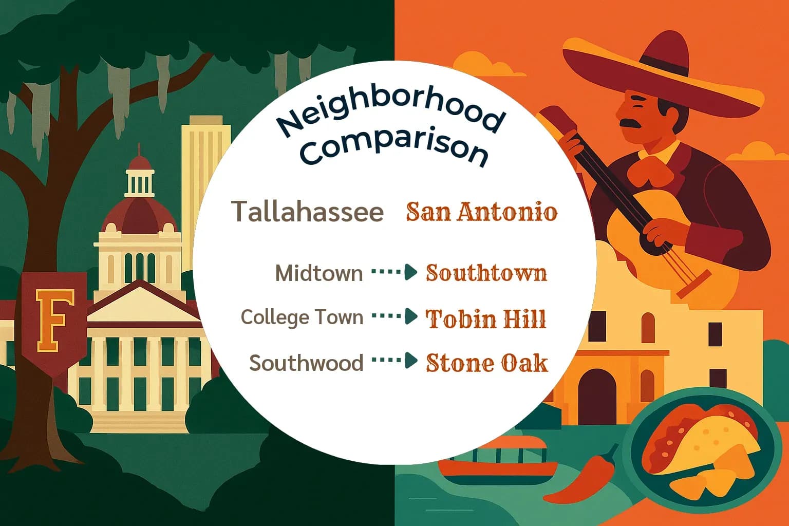 Tallahassee vs San Antonio Neighborhood Comparison