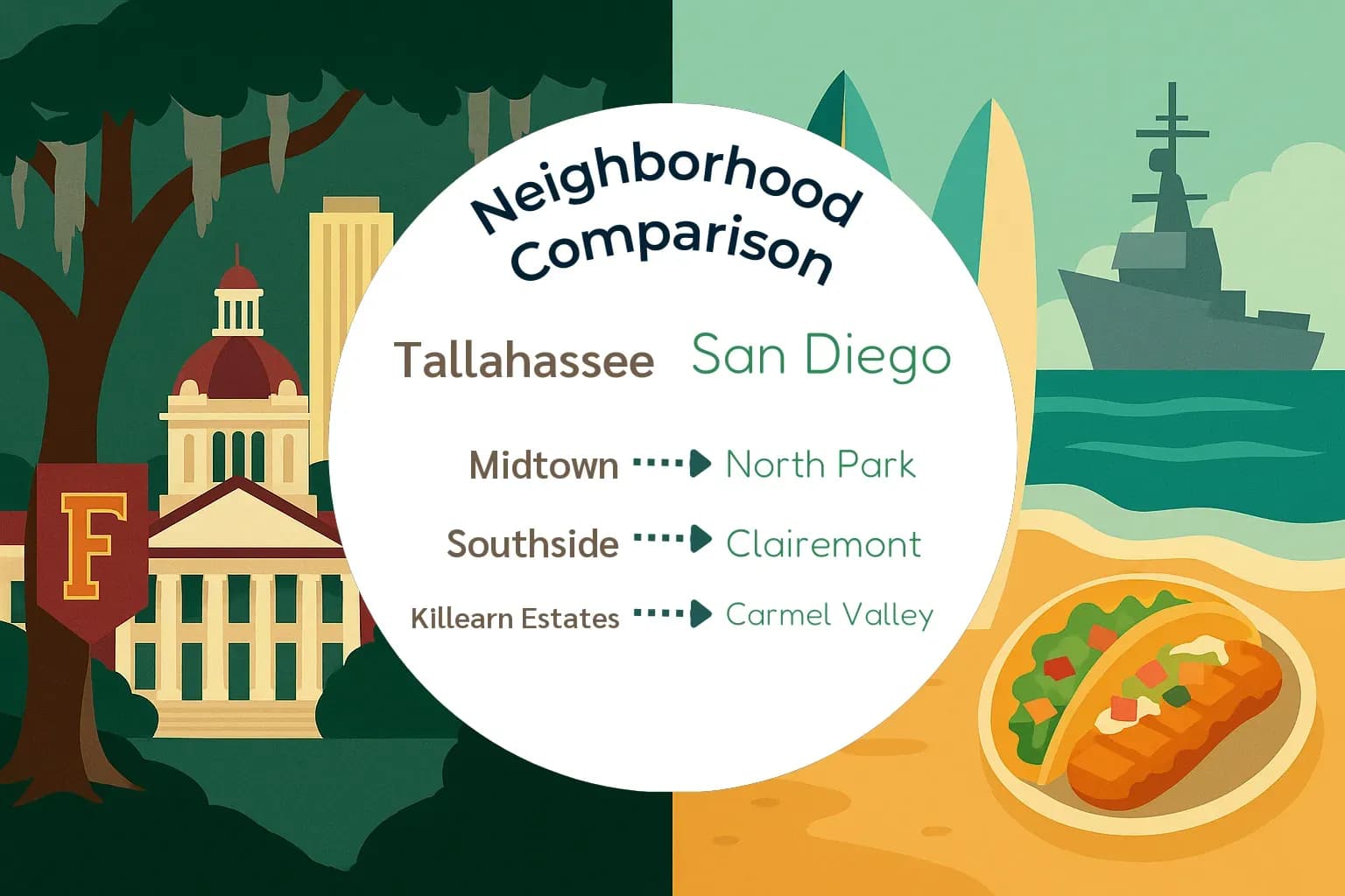 Tallahassee vs San Diego Neighborhood Comparison