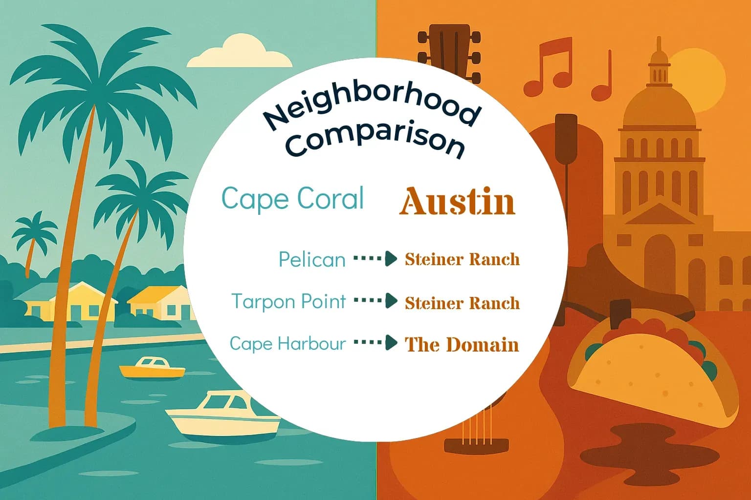 Cape Coral vs Austin Neighborhood Comparison
