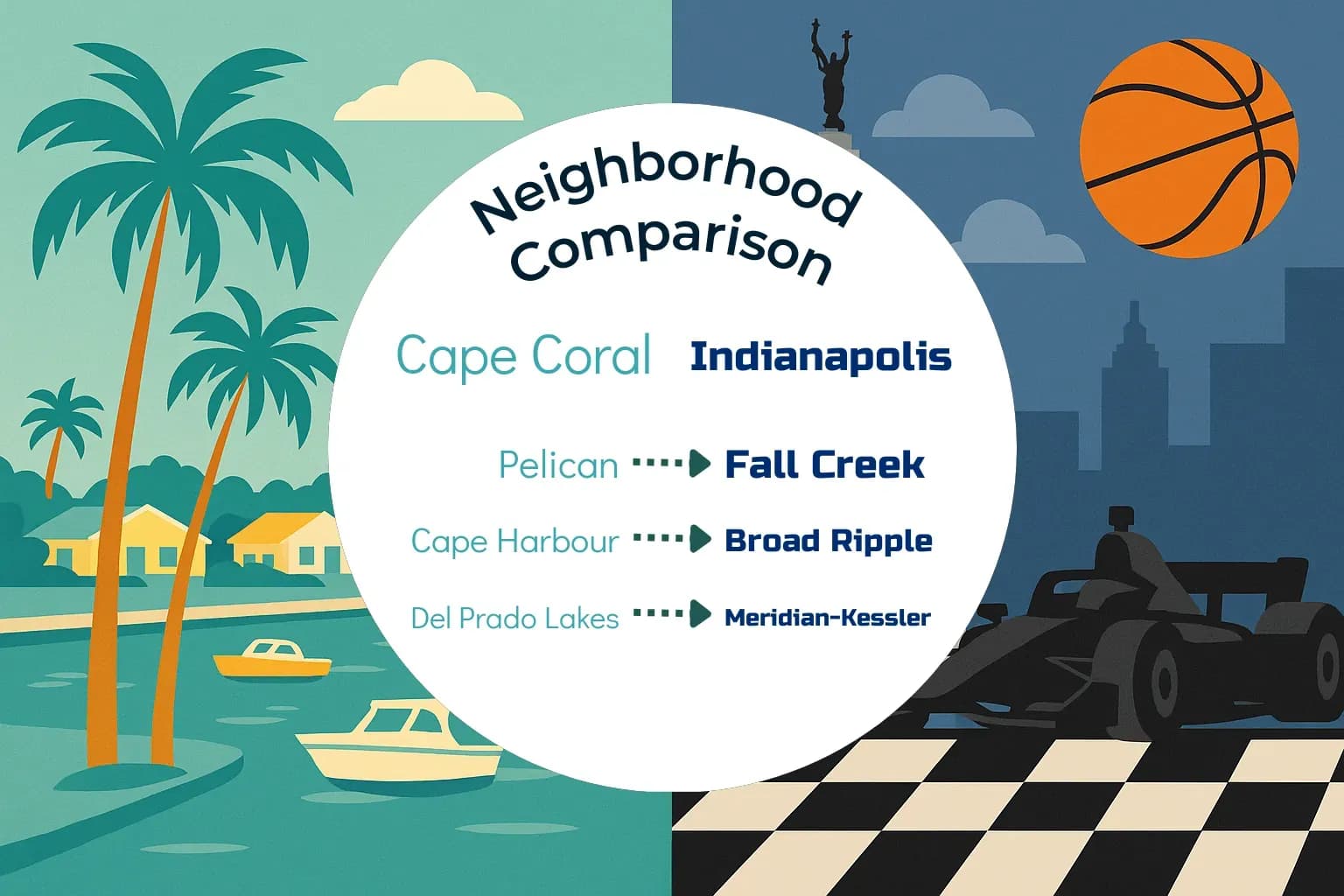 Cape Coral vs Indianapolis Neighborhood Comparison