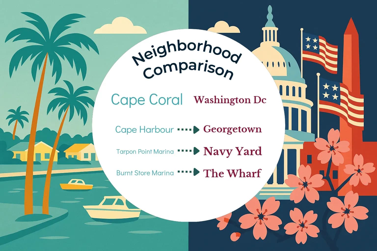 Cape Coral vs Washington DC Neighborhood Comparison