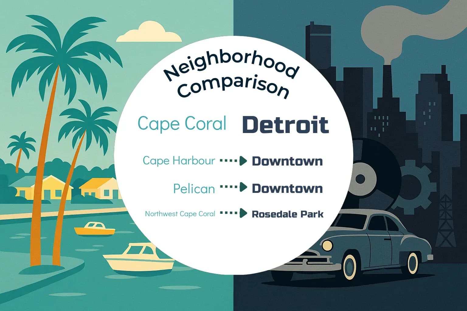 Cape Coral vs Detroit Neighborhood Comparison