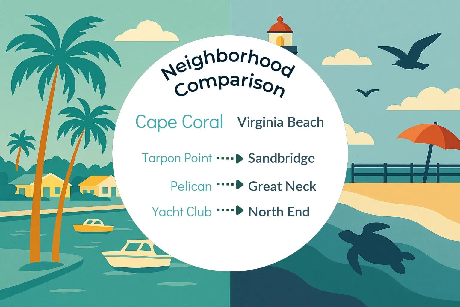 Cape Coral vs Virginia Beach Neighborhood Comparison