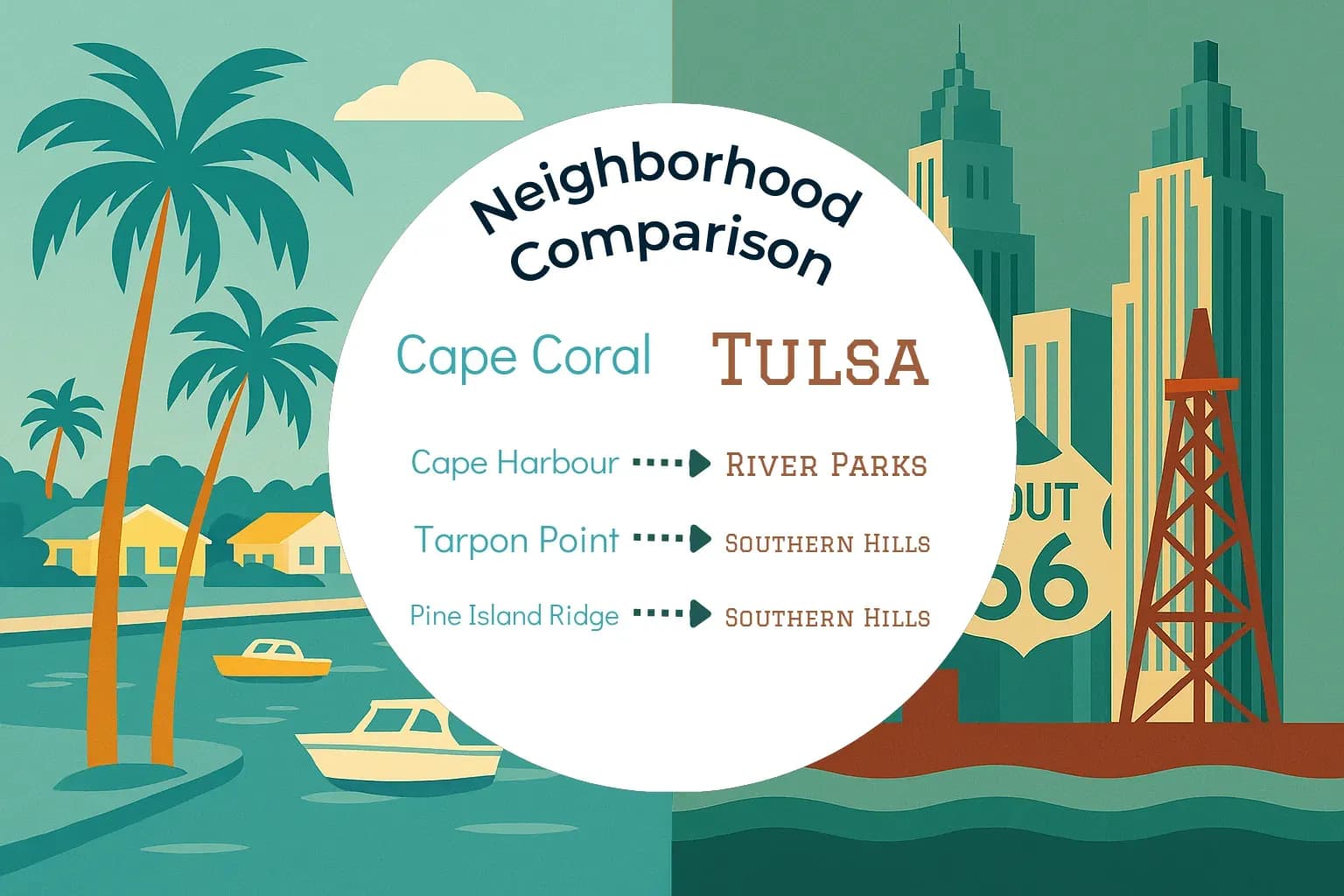 Cape Coral vs Tulsa Neighborhood Comparison