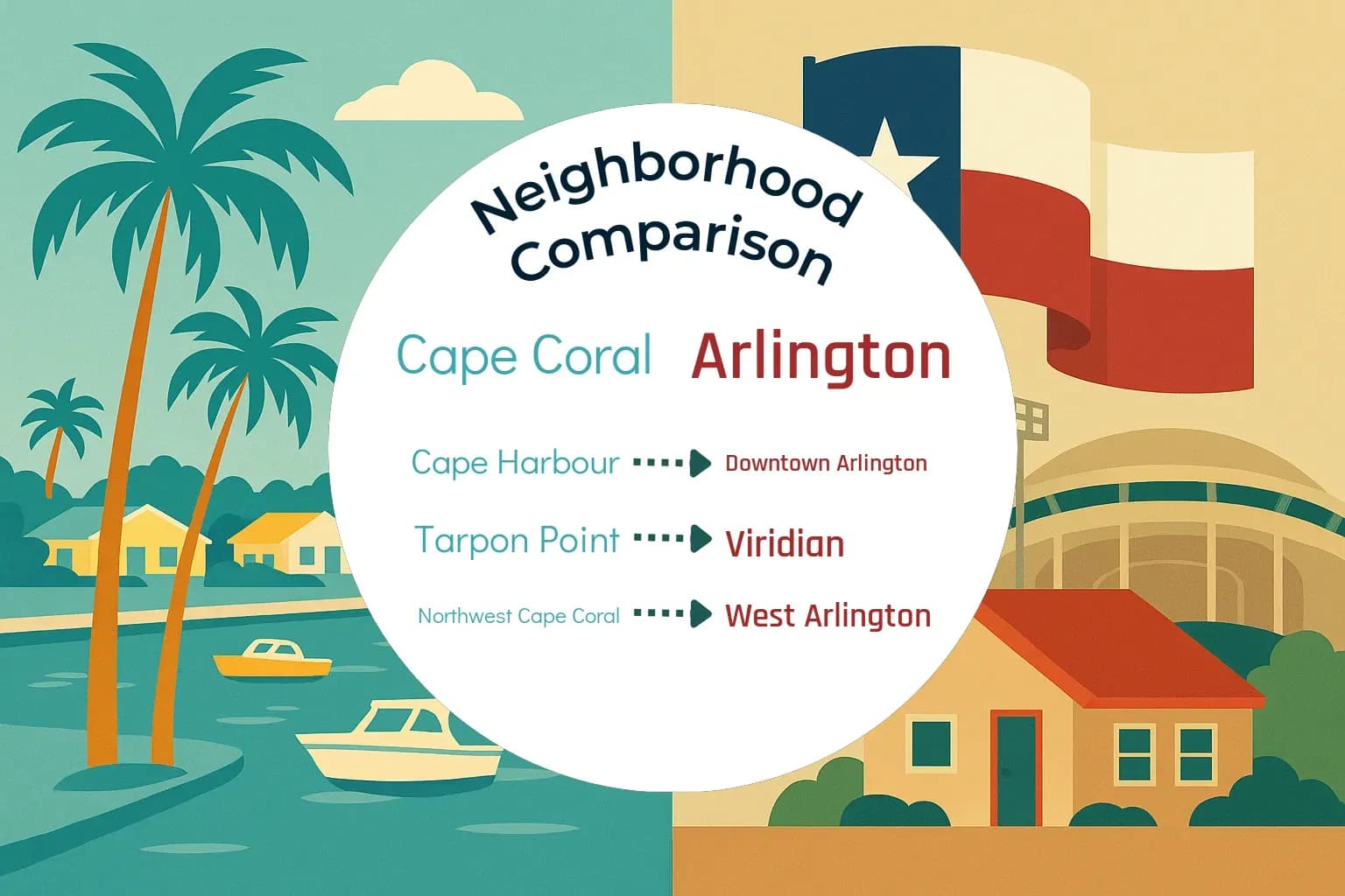 Cape Coral vs Arlington Neighborhood Comparison
