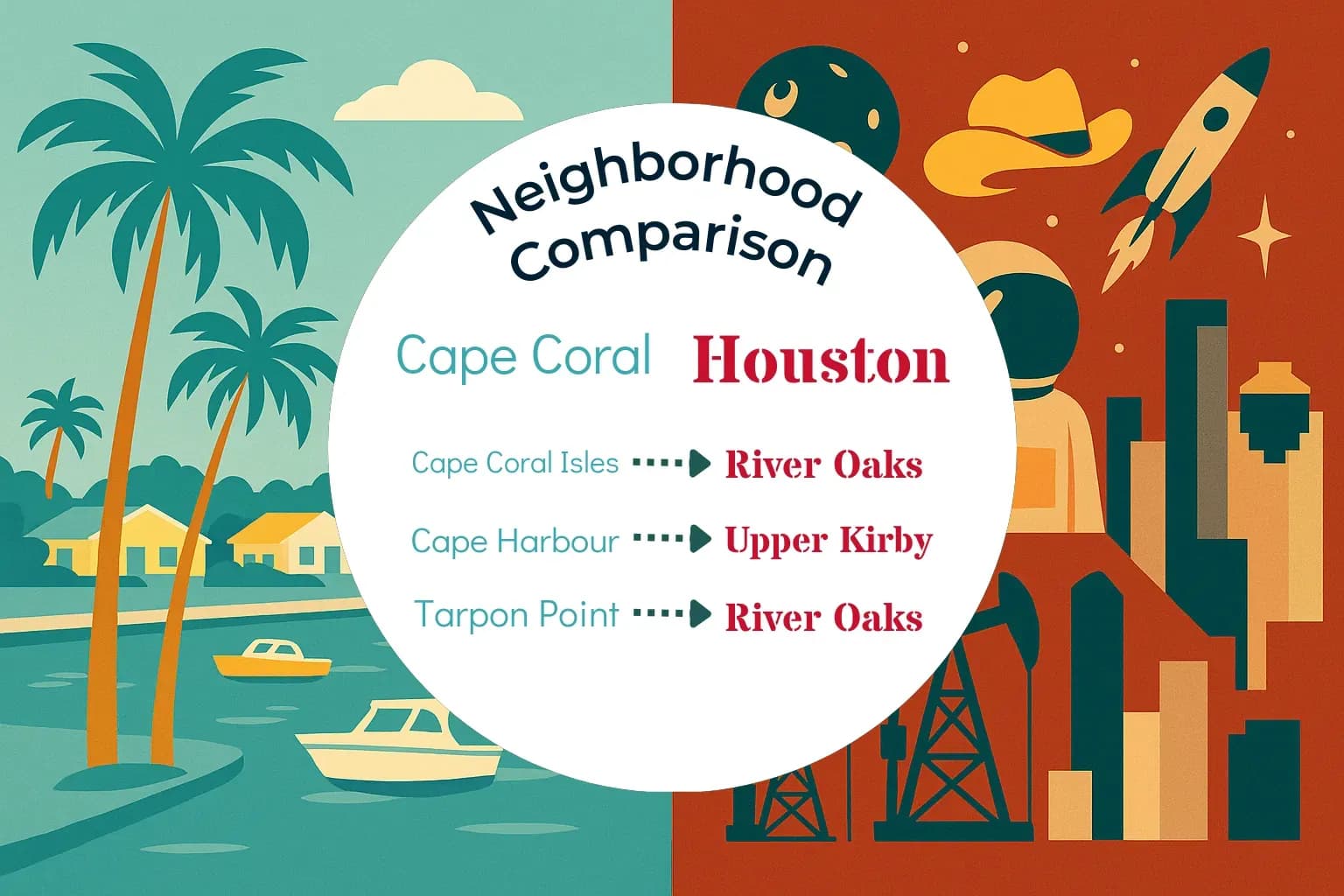 Cape Coral vs Houston Neighborhood Comparison