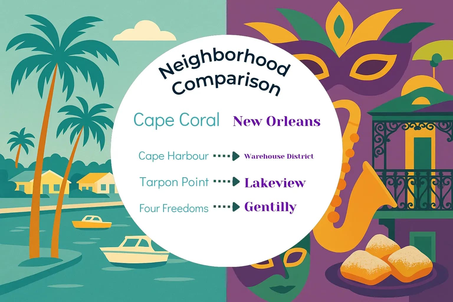 Cape Coral vs New Orleans Neighborhood Comparison