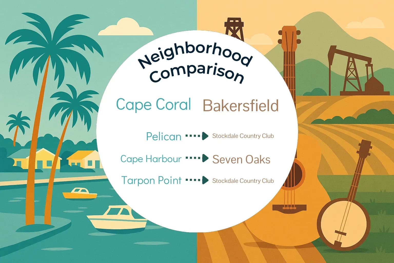 Cape Coral vs Bakersfield Neighborhood Comparison