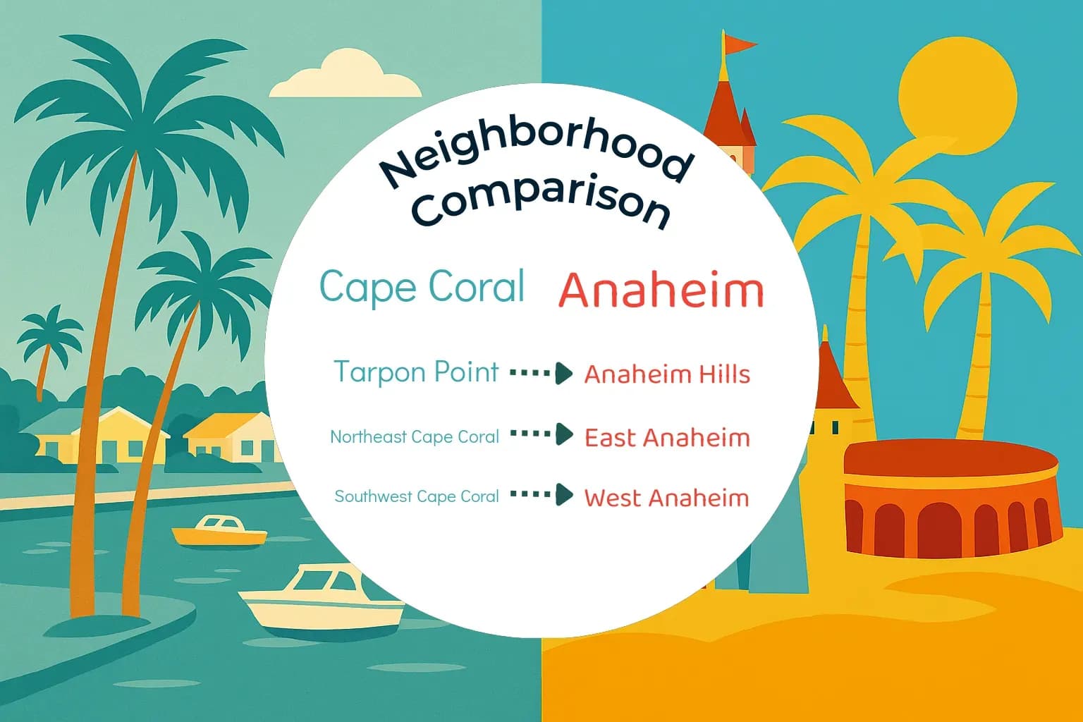 Cape Coral vs Anaheim Neighborhood Comparison