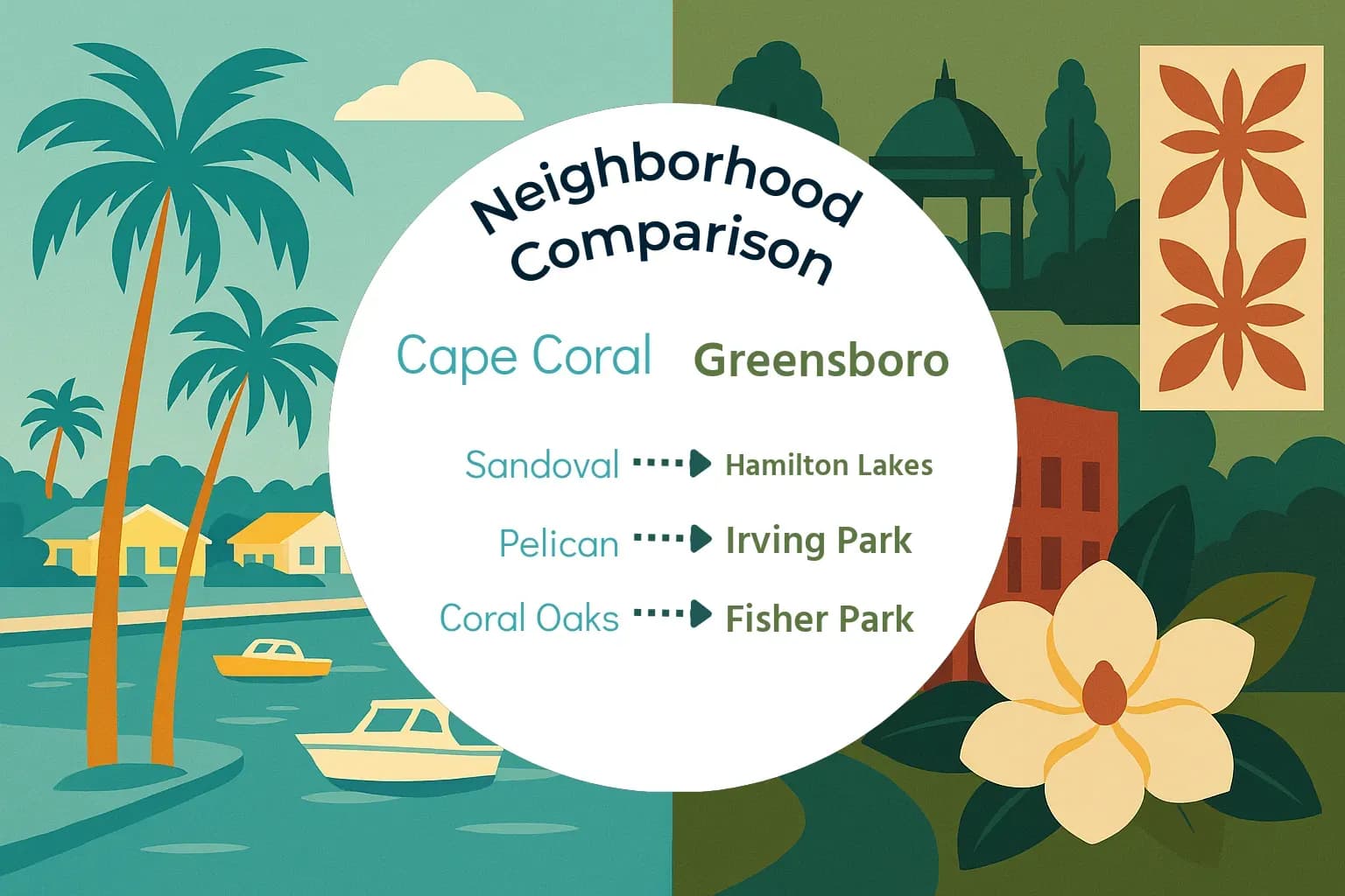 Cape Coral vs Greensboro Neighborhood Comparison