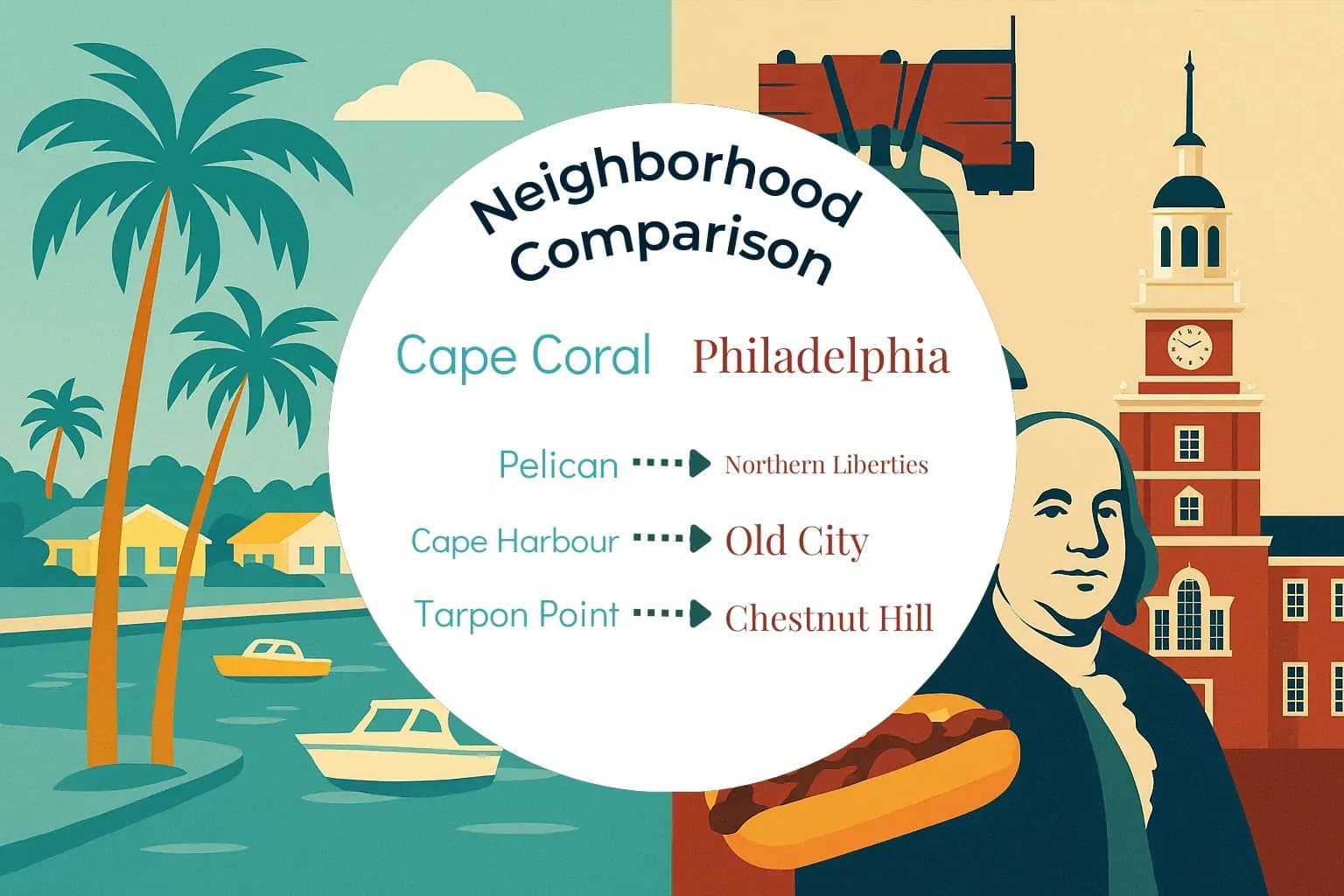 Cape Coral vs Philadelphia Neighborhood Comparison
