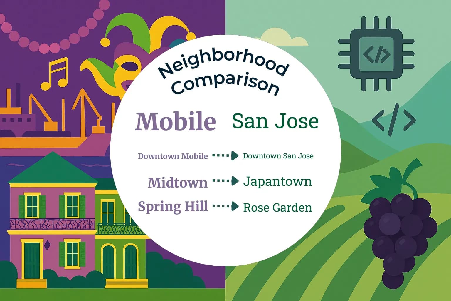 Mobile vs San Jose Neighborhood Comparison