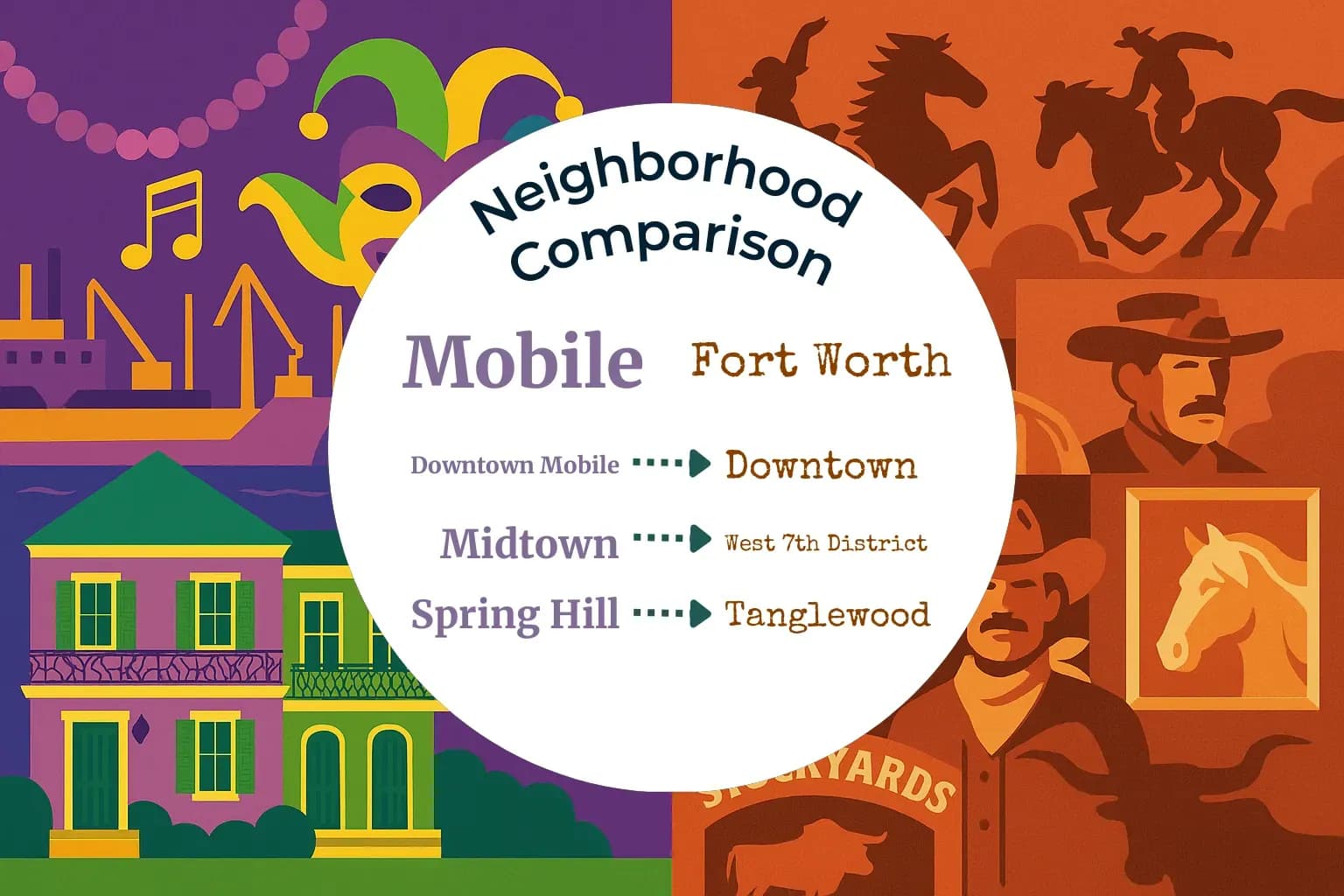 Mobile vs Fort Worth Neighborhood Comparison