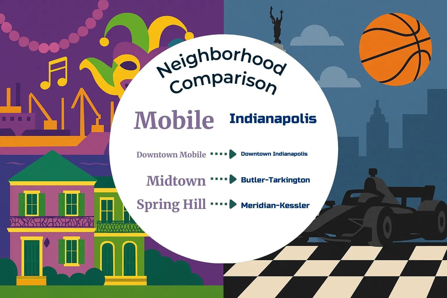 Mobile vs Indianapolis Neighborhood Comparison