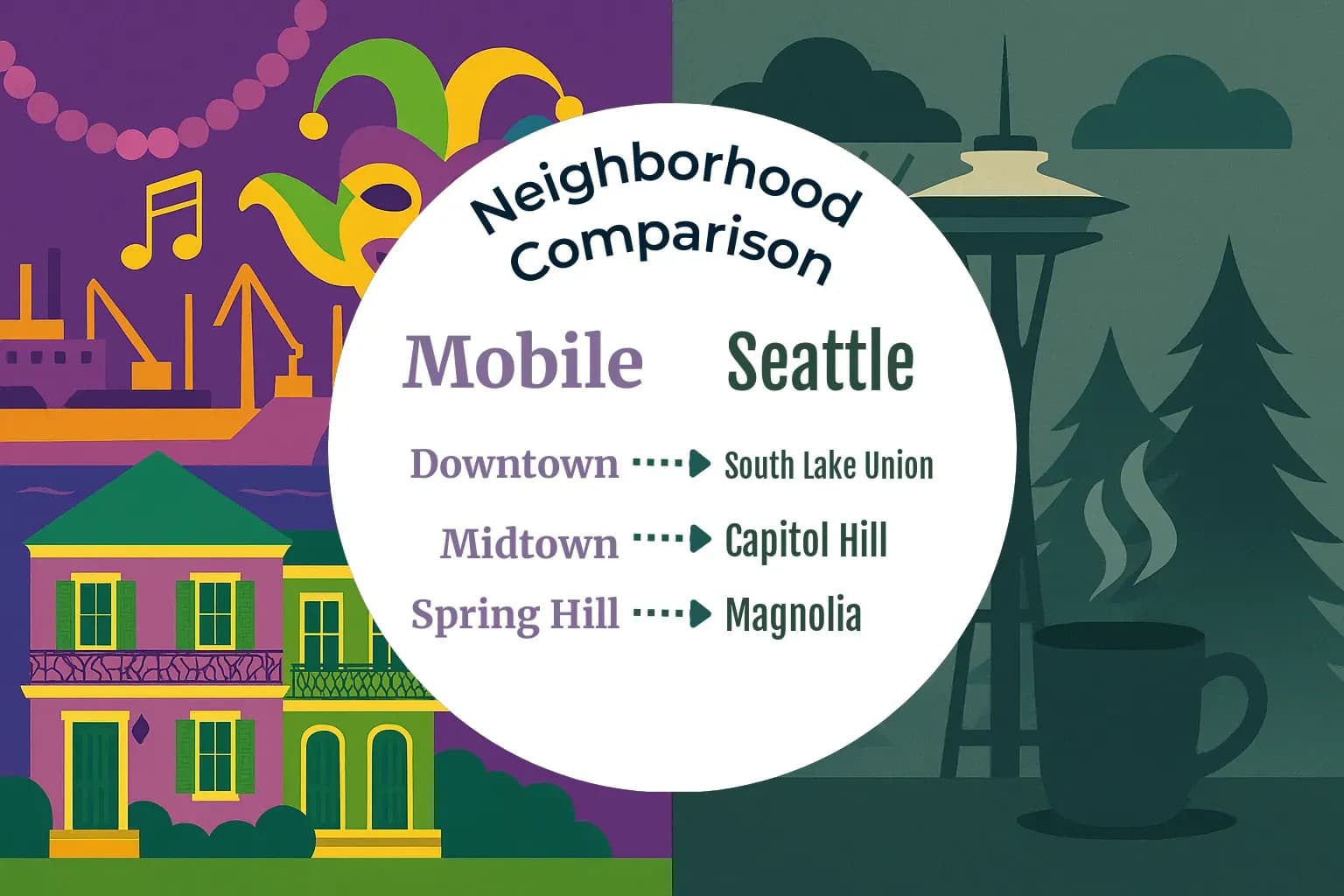 Mobile vs Seattle Neighborhood Comparison
