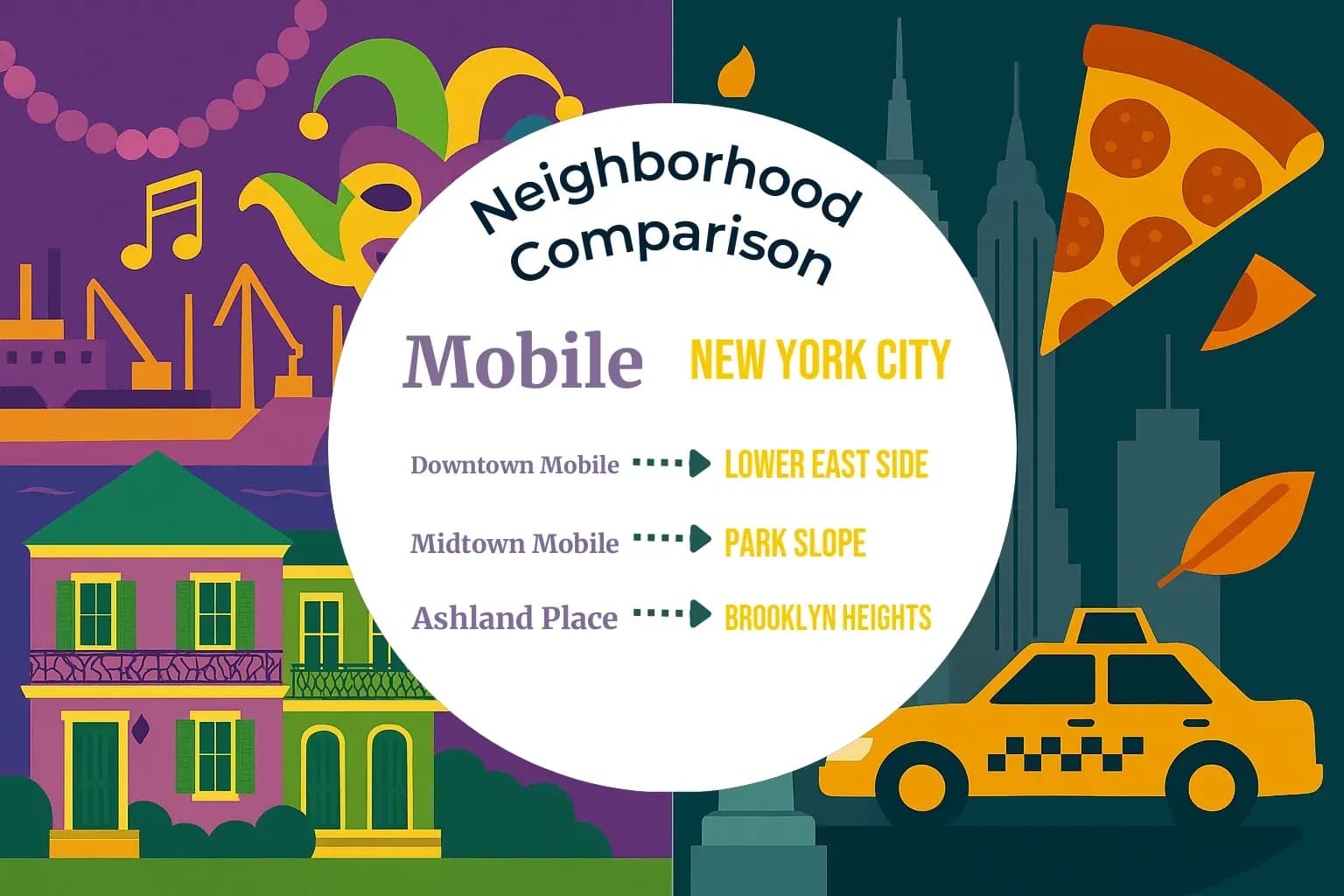 Mobile vs New York City Neighborhood Comparison