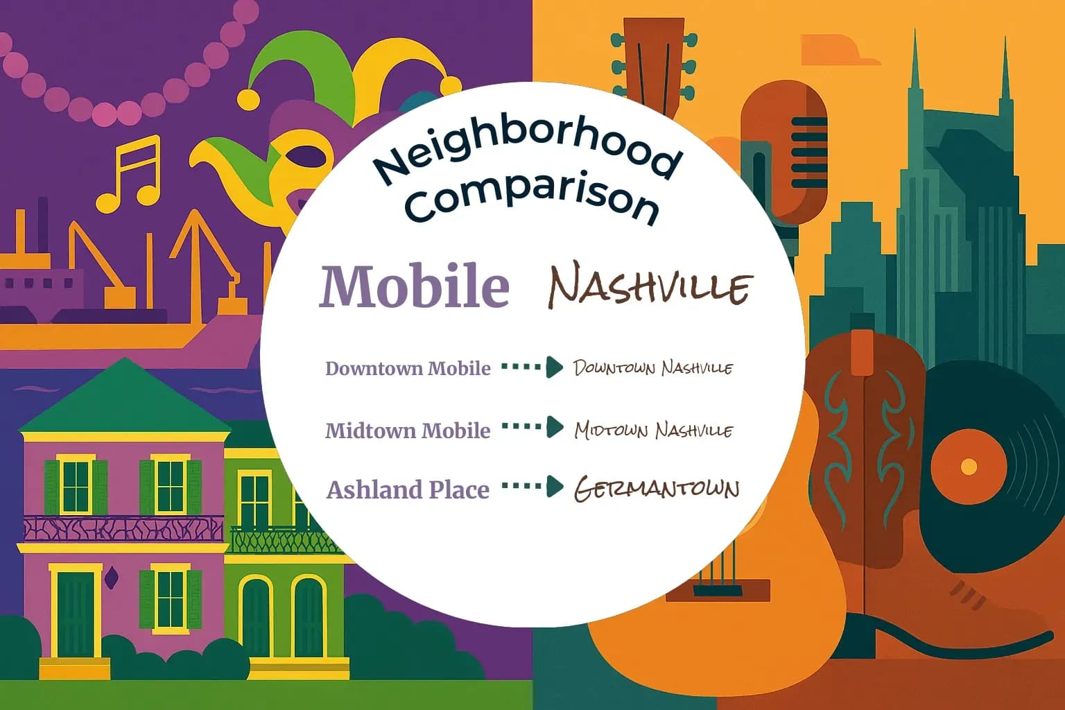Mobile vs Nashville Neighborhood Comparison