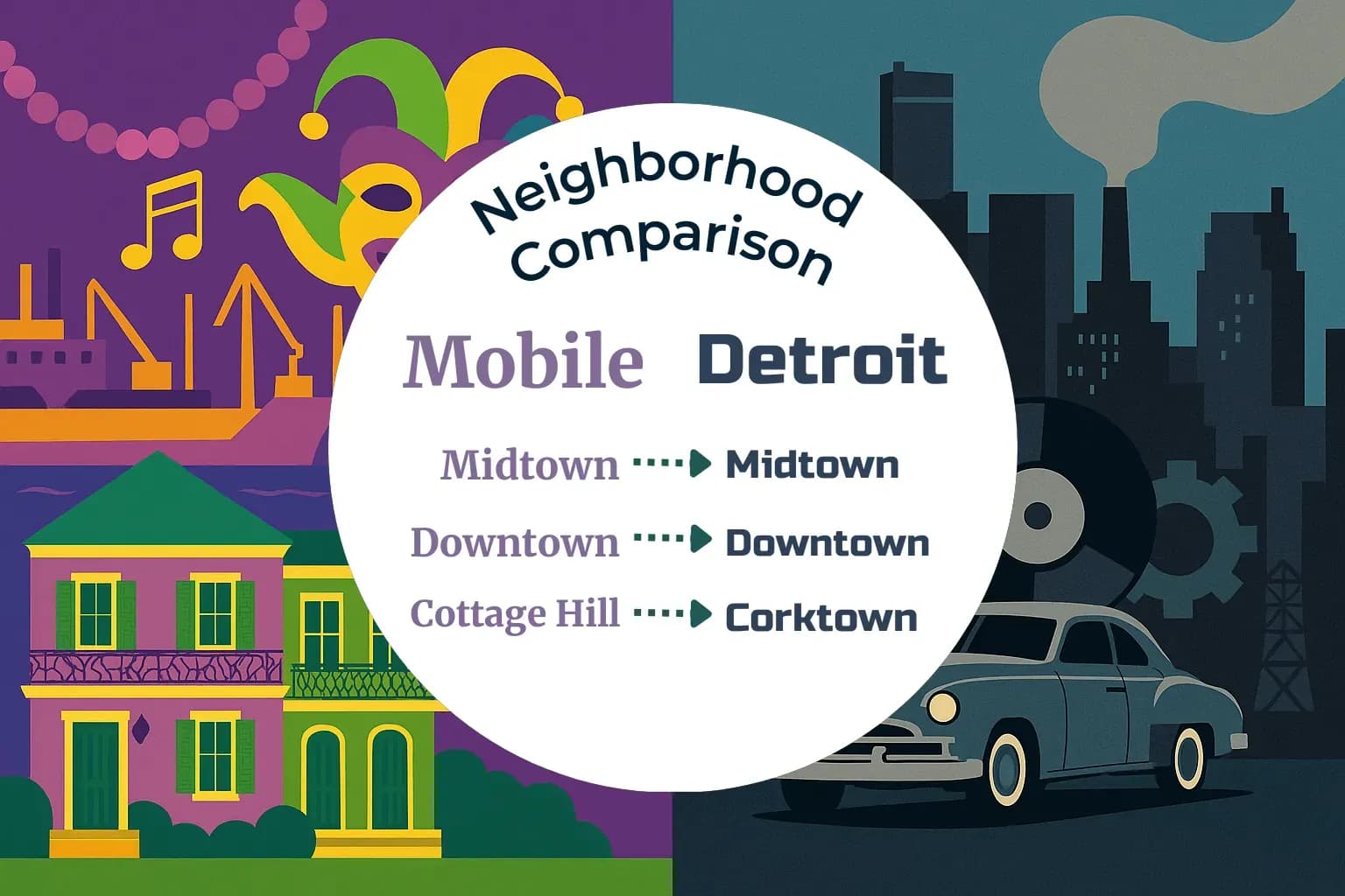 Mobile vs Detroit Neighborhood Comparison