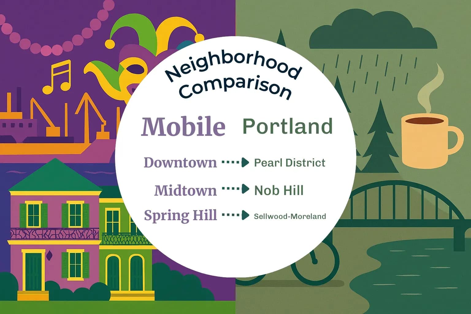 Mobile vs Portland Neighborhood Comparison