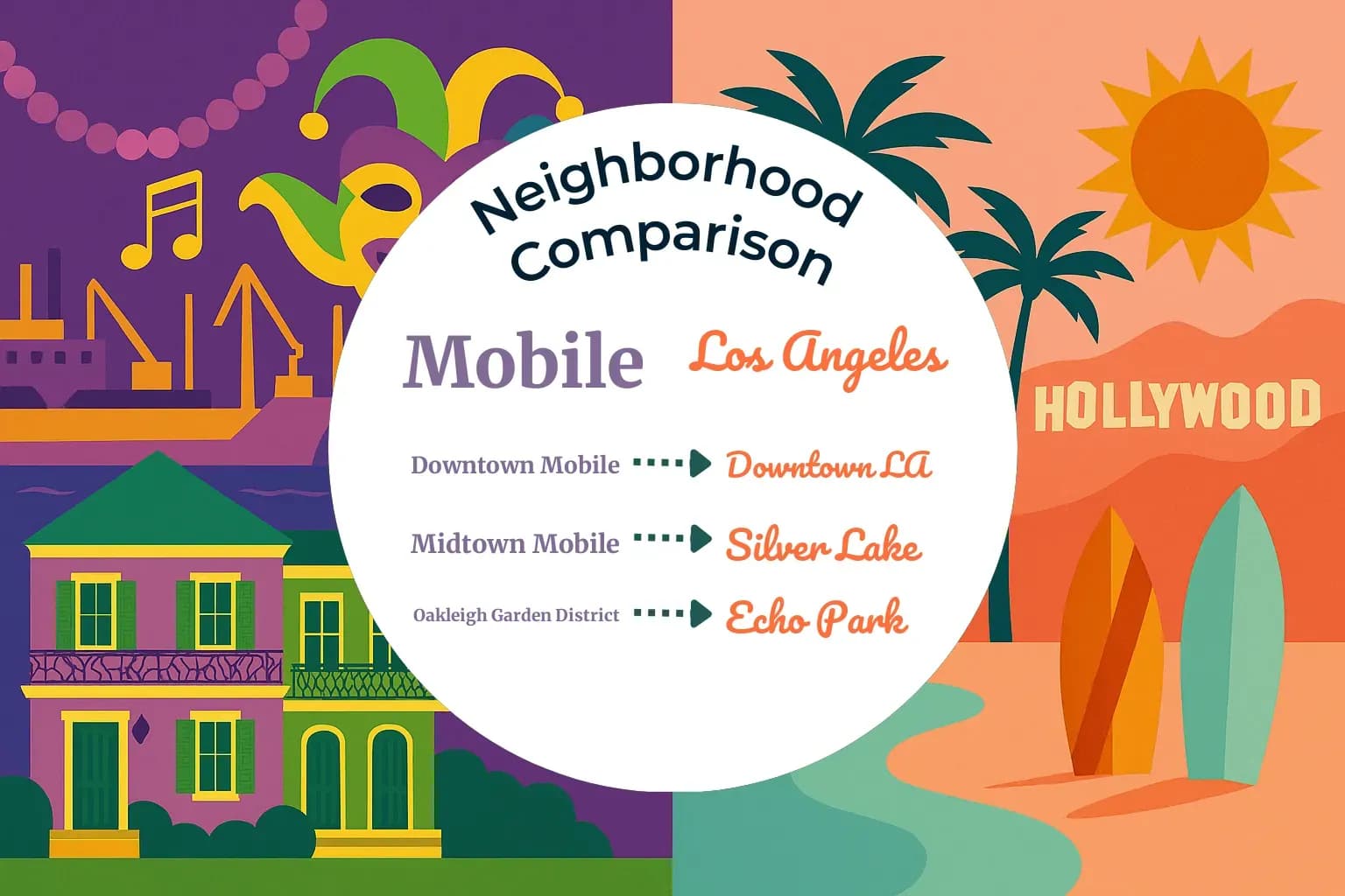 Mobile vs Los Angeles Neighborhood Comparison