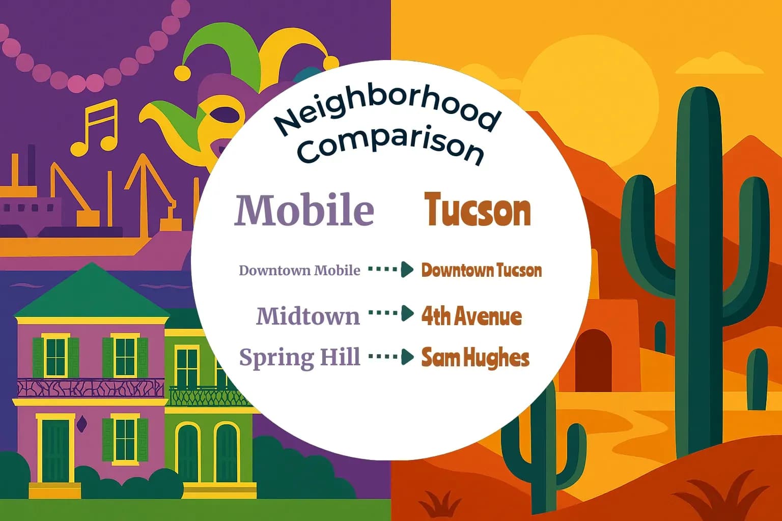 Mobile vs Tucson Neighborhood Comparison