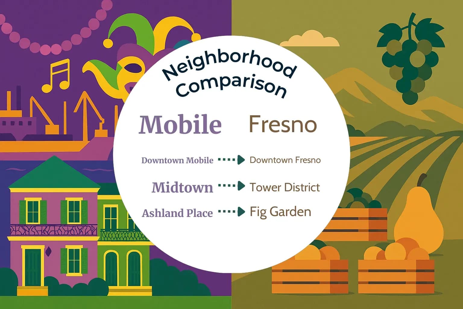 Mobile vs Fresno Neighborhood Comparison