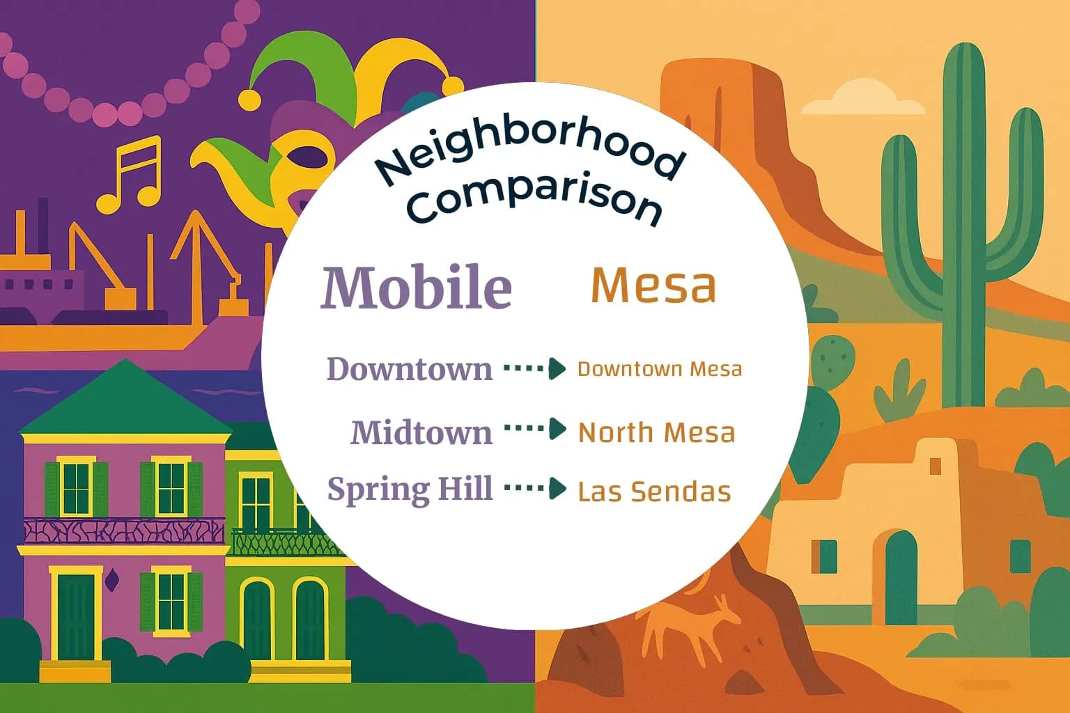 Mobile vs Mesa Neighborhood Comparison