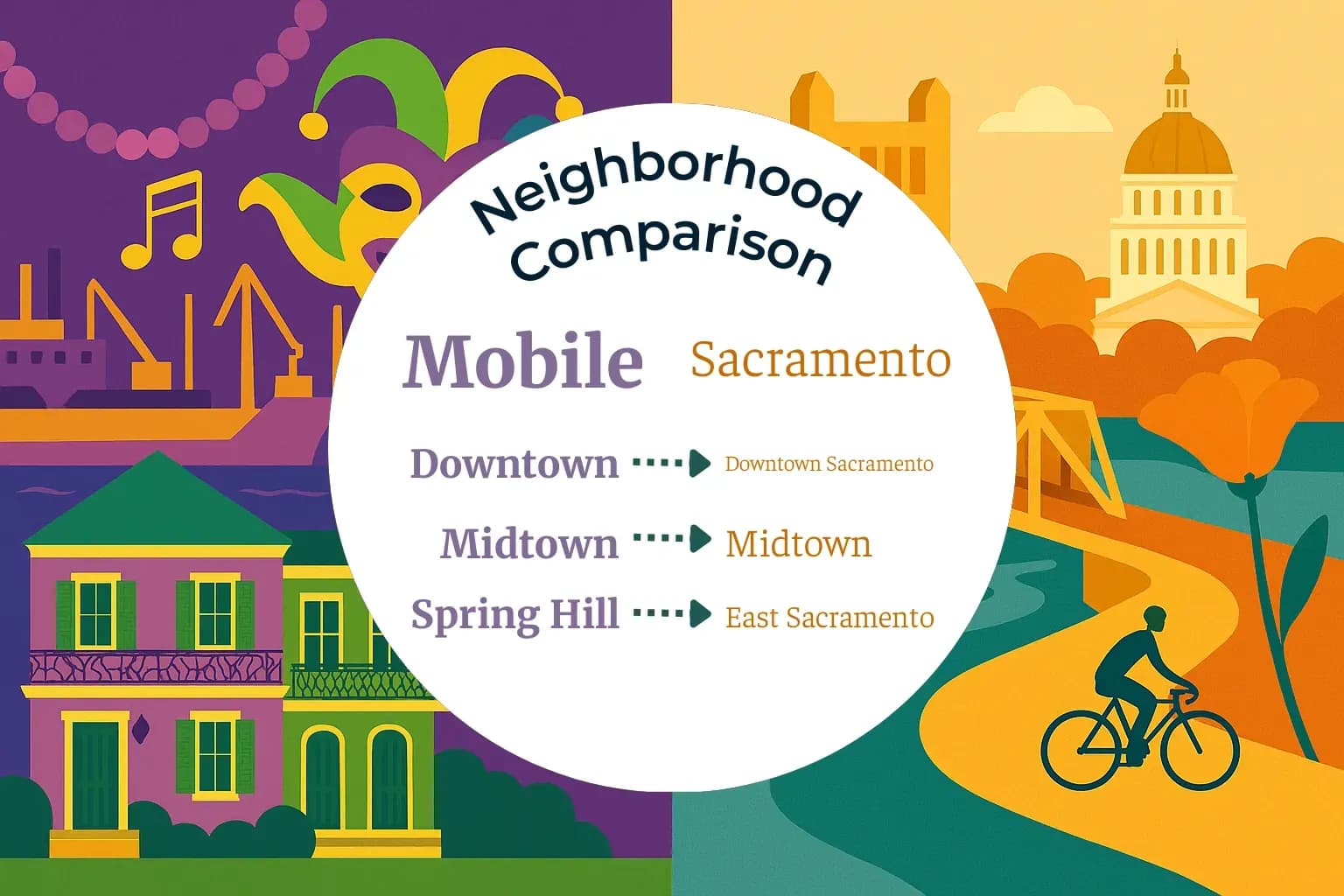 Mobile vs Sacramento Neighborhood Comparison