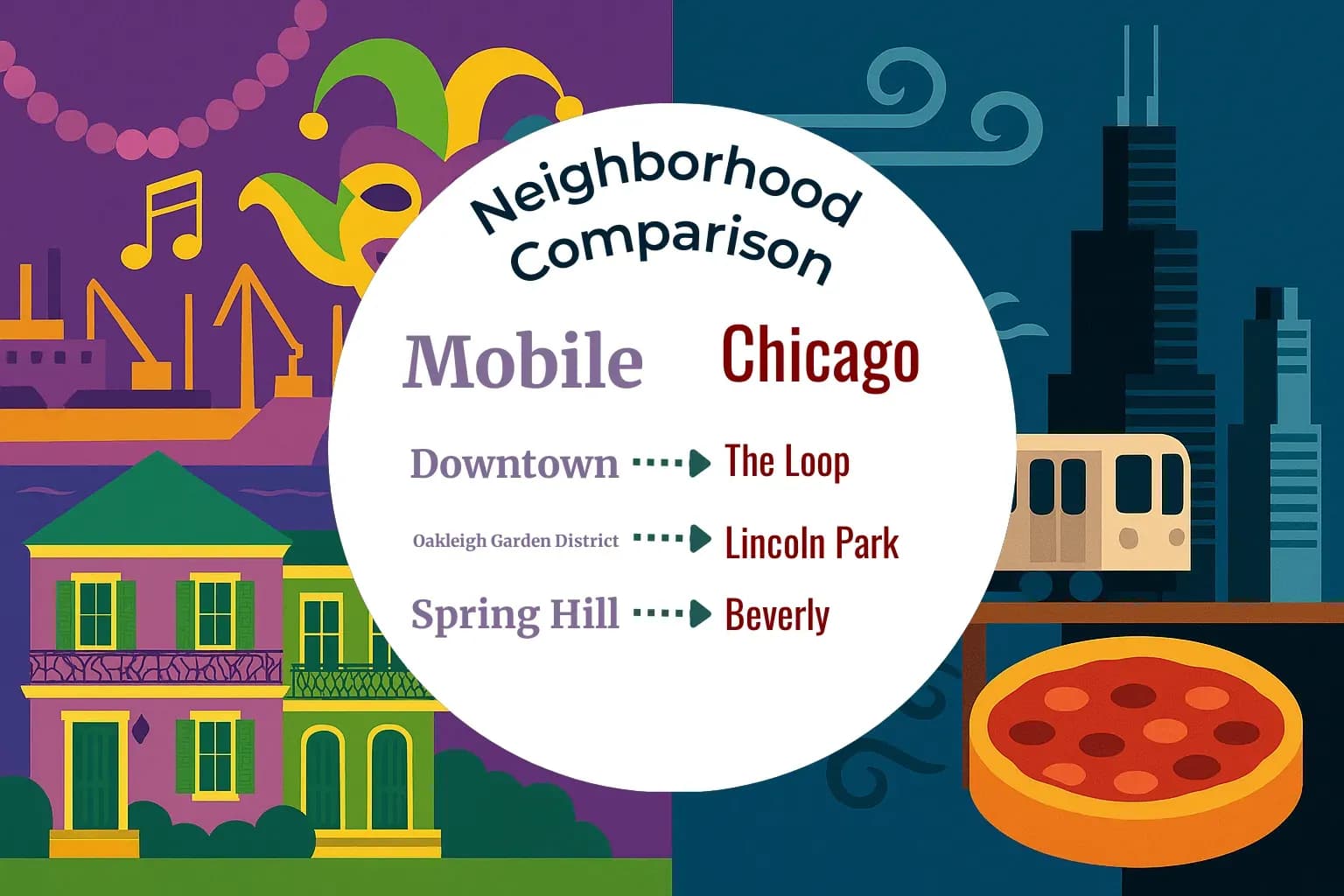 Mobile vs Chicago Neighborhood Comparison