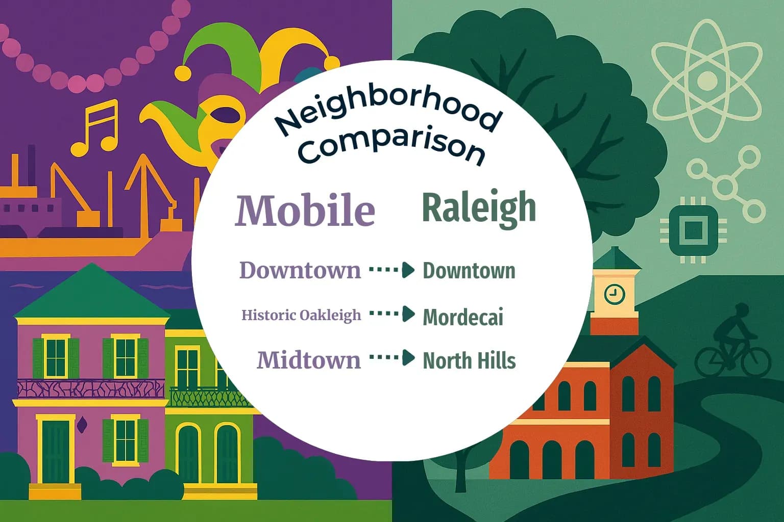 Mobile vs Raleigh Neighborhood Comparison