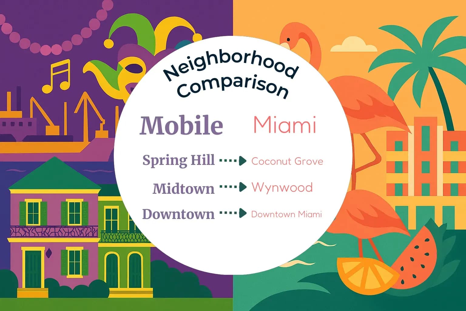 Mobile vs Miami Neighborhood Comparison