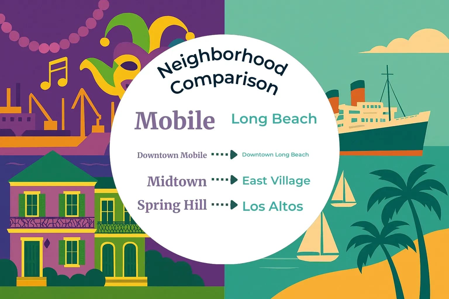 Mobile vs Long Beach Neighborhood Comparison