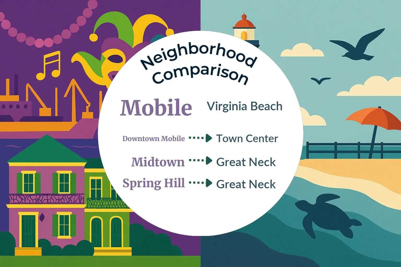 Mobile vs Virginia Beach Neighborhood Comparison