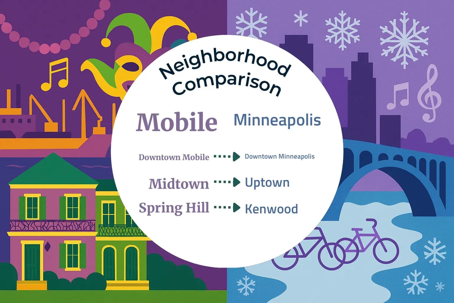 Mobile vs Minneapolis Neighborhood Comparison